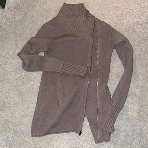 Athleta Chill Factor Asymmetric Zip Sweater Jacket